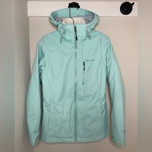 Women’s Columbia Waterproof ski shell and removable Omnitech puffy jacket.